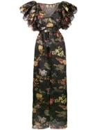 Rosie Assoulin Floral Print Maxi Dress - Black