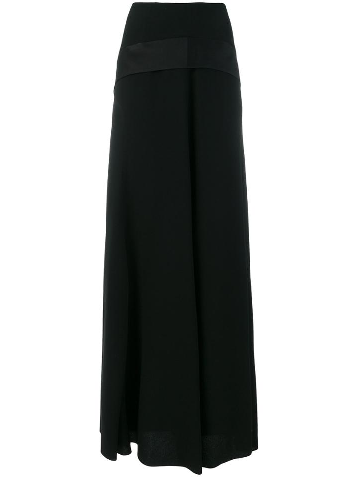 Saint Laurent Split Front Maxi Skirt - Black