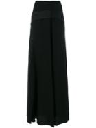 Saint Laurent Split Front Maxi Skirt - Black