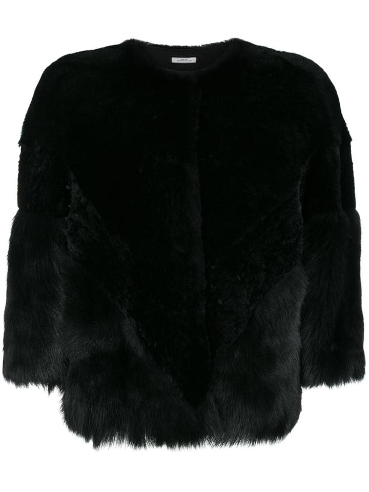 Desa 1972 Boxy Shearling Jacket - Black