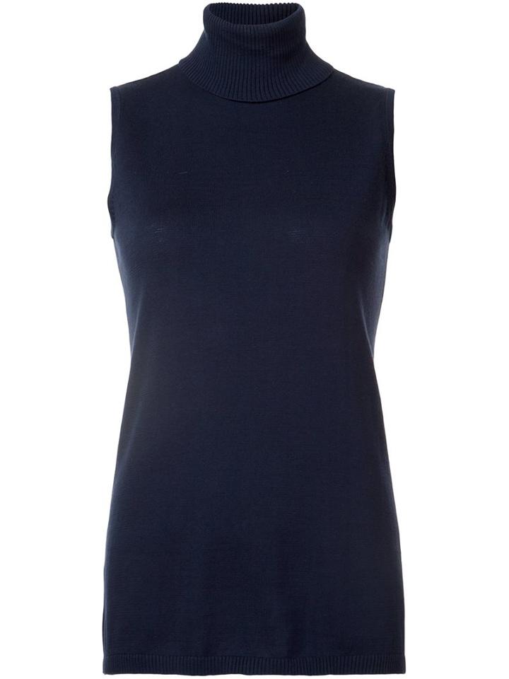 Belford High Neck Sleeveless Blouse, Women's, Size: Xl, Blue, Cotton