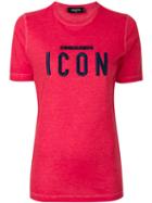 Dsquared2 - Embroidered Icon T-shirt - Women - Cotton - Xs, Red, Cotton