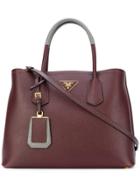 Prada Medium Double Tote - Red