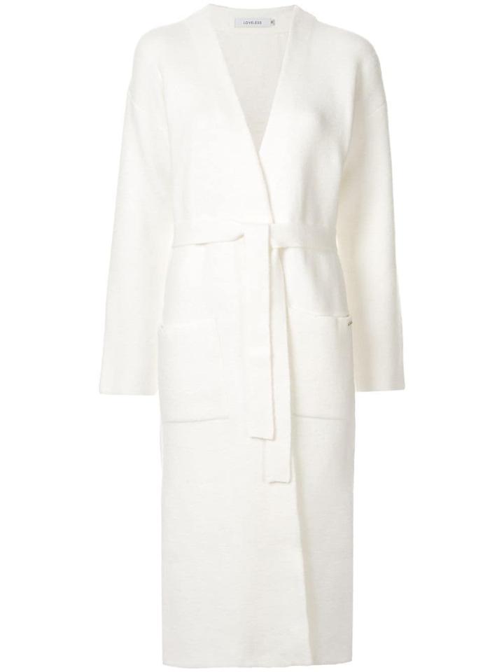 Loveless Long-sleeve Belted Cardigan - White