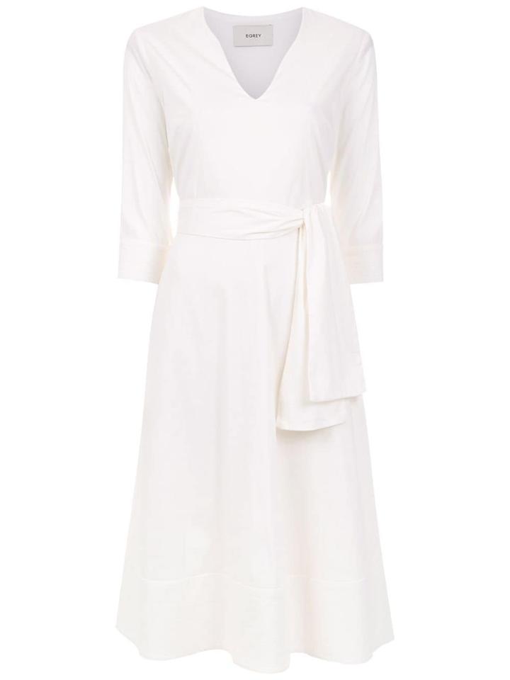 Egrey Flared Lace Up Dress - White