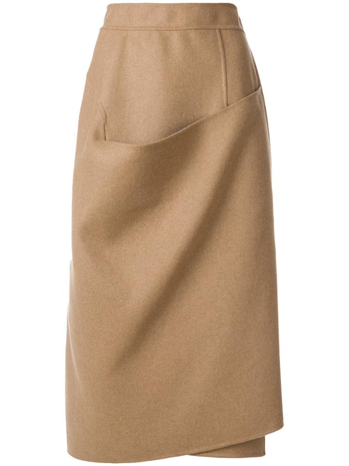 Marni Draped Pencil Skirt - Nude & Neutrals