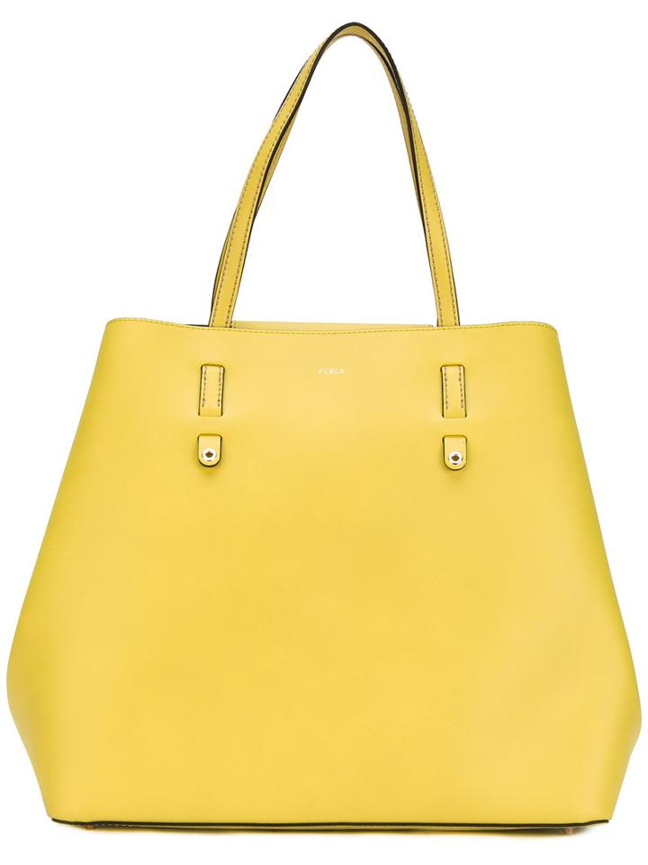 Furla - Plain Tote Bag - Women - Leather/nylon/polyurethane - One Size, Yellow/orange, Leather/nylon/polyurethane