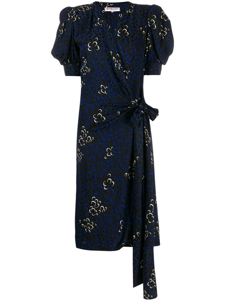 Yves Saint Laurent Vintage 1980's Printed Dress - Black