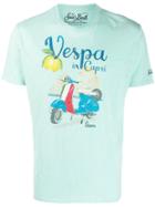 Mc2 Saint Barth Vespa In Capri Print T-shirt - Green