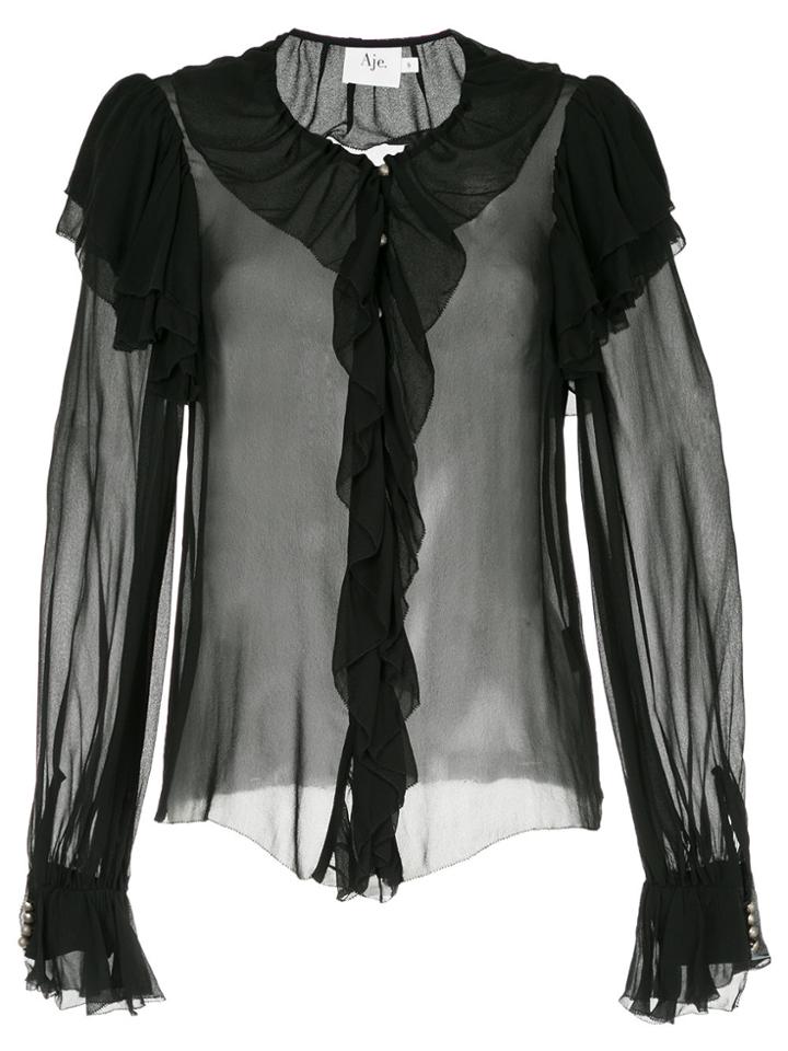 Aje Conferta Ruffle Blouse - Black