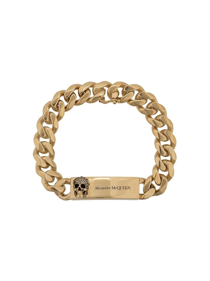 Alexander Mcqueen Chain Skull Bracelet - Gold