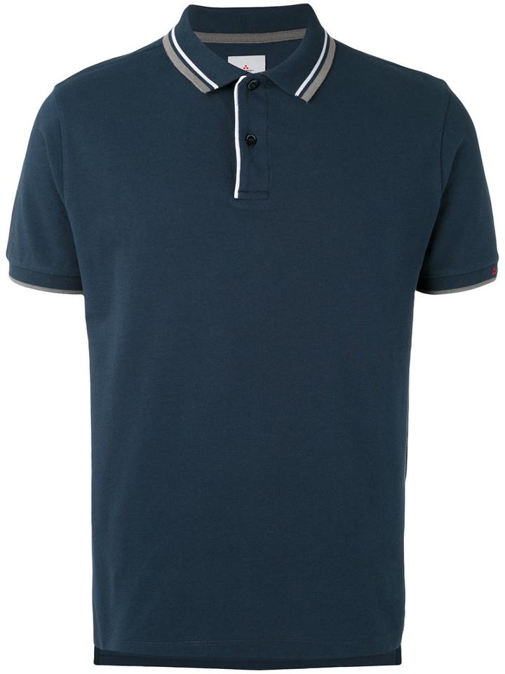Peuterey - Striped Collar Polo Shirt - Men - Cotton - S, Blue, Cotton