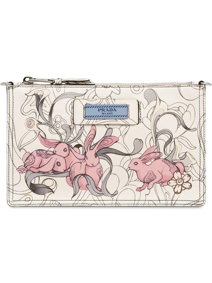 Prada Leather Clutch - White