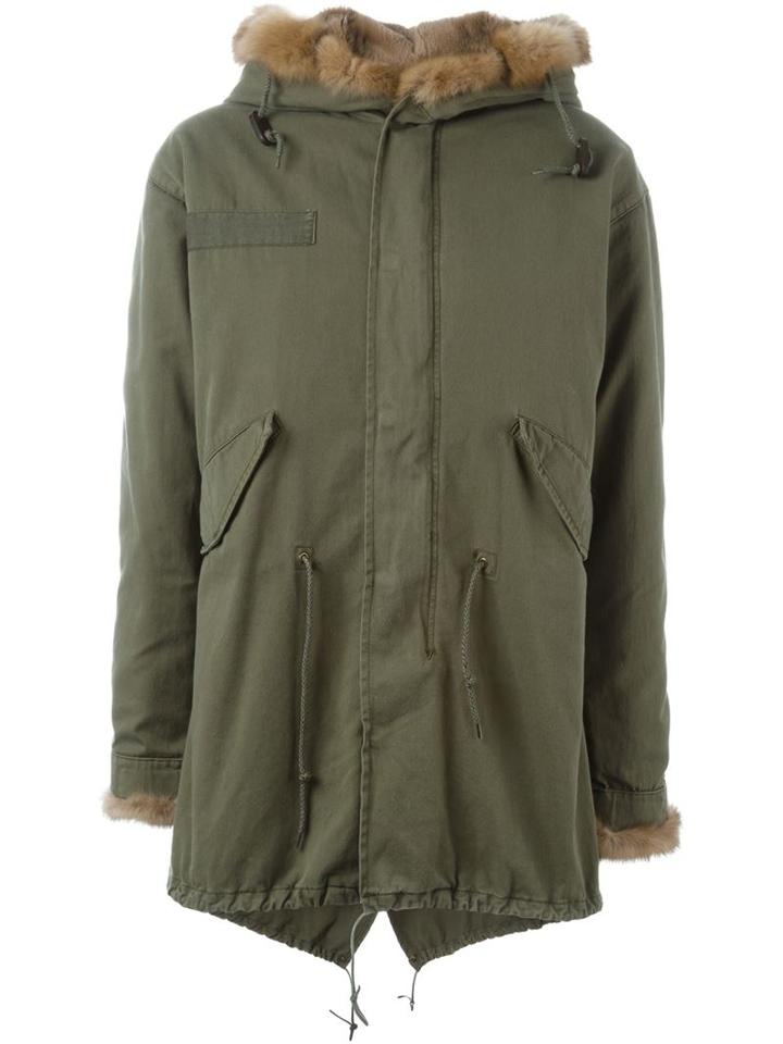 Liska Fur Lining Hooded Parka, Women's, Size: Large, Green, Sable/cotton