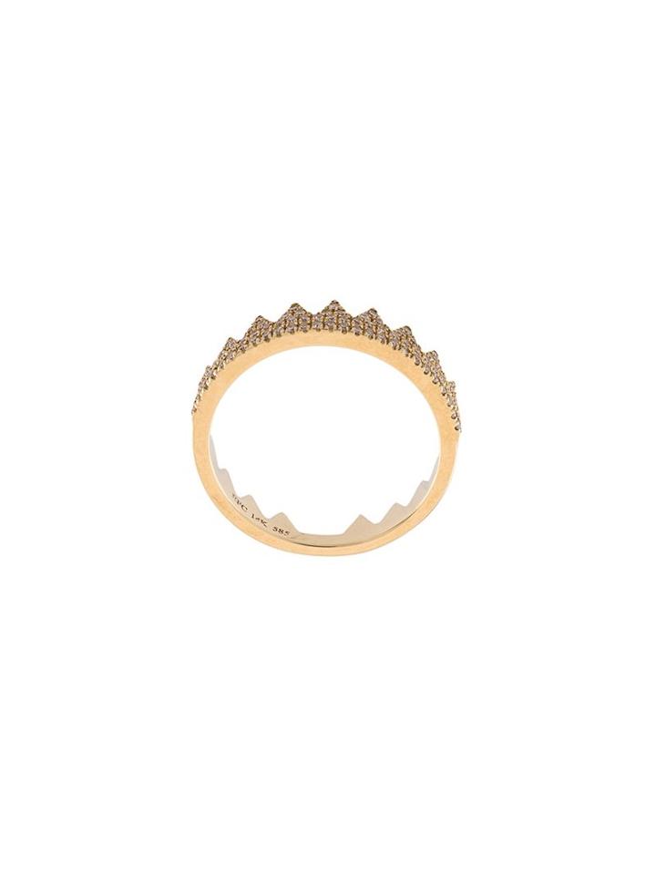 Ef Collection Embellished Crown Ring, Women's, Size: 5, Yellow/orange