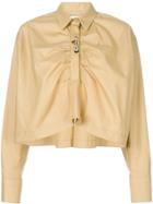 Carven Cropped Flared Shirt - Nude & Neutrals