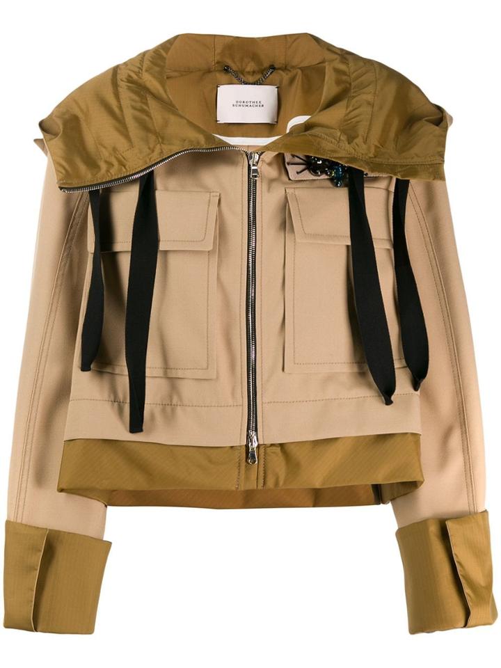 Dorothee Schumacher Embellished Hooded Jacket - Neutrals