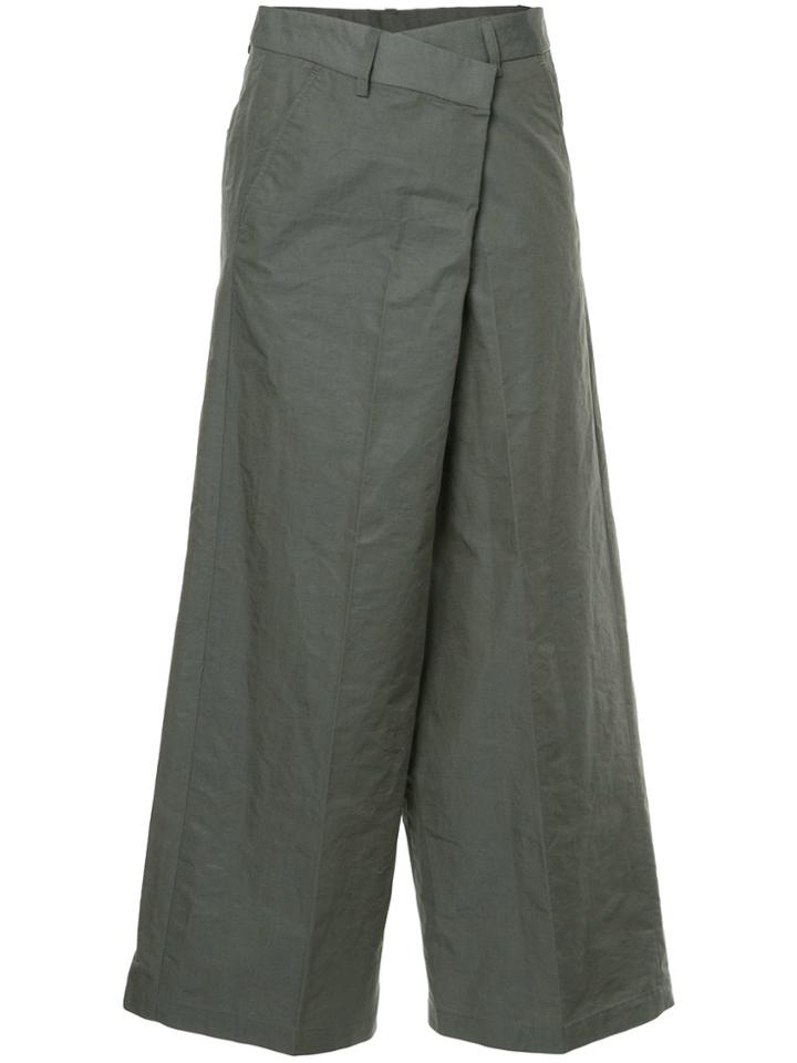 08sircus Cropped Wide-leg Trousers - Grey