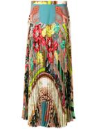 Etro Mixed Print Pleated Skirt - Multicolour