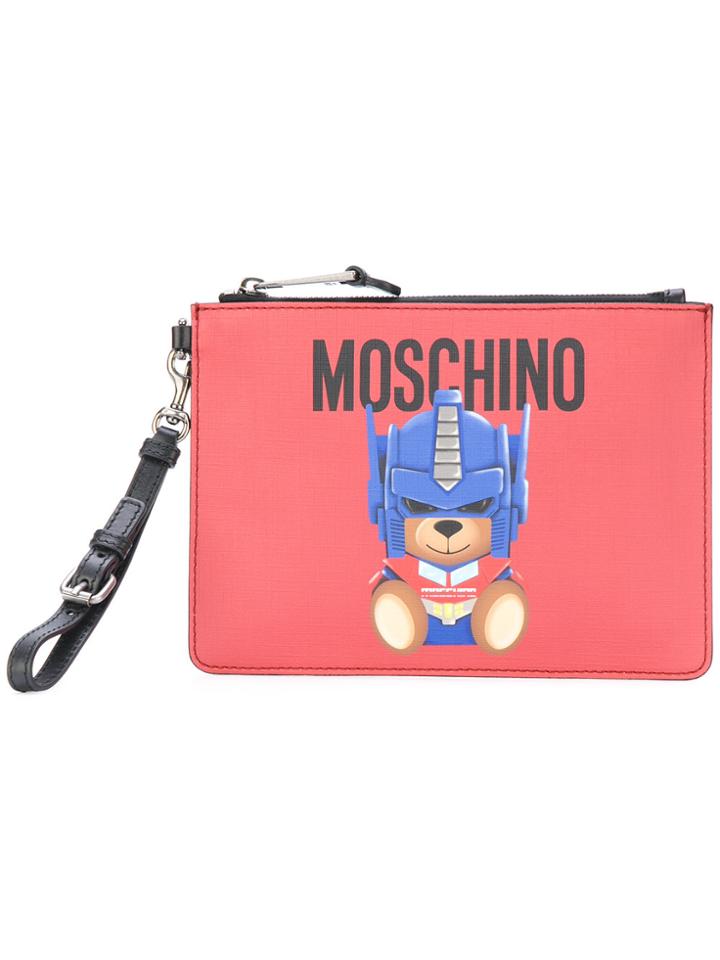 Moschino Transformer Teddy Clutch Bag - Red