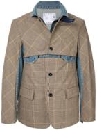 Sacai Prince Of Wales Overlay Jacket - Brown