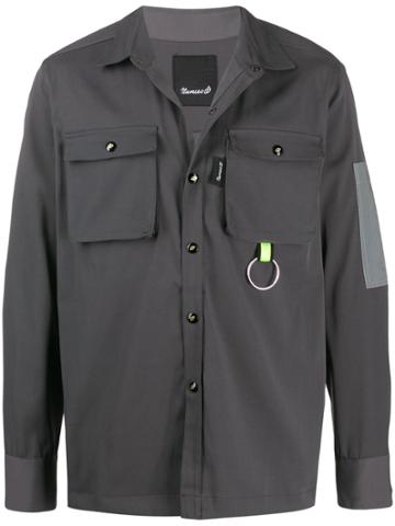 Numero00 Double Pocket Keyring Detail Shirt - Grey