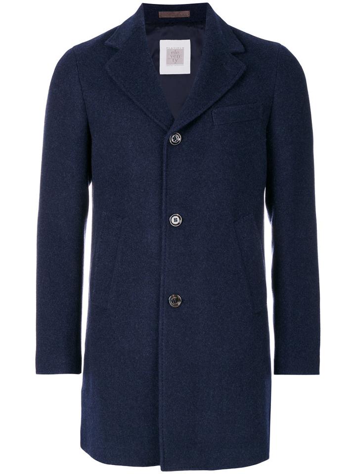 Eleventy - Classic Midi Coat - Men - Cupro/cashmere - 46, Blue, Cupro/cashmere