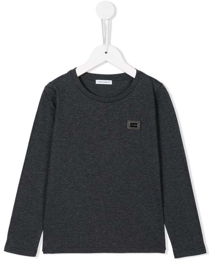 Dolce & Gabbana Kids Long Sleeve T-shirt, Girl's, Size: 6 Yrs, Grey