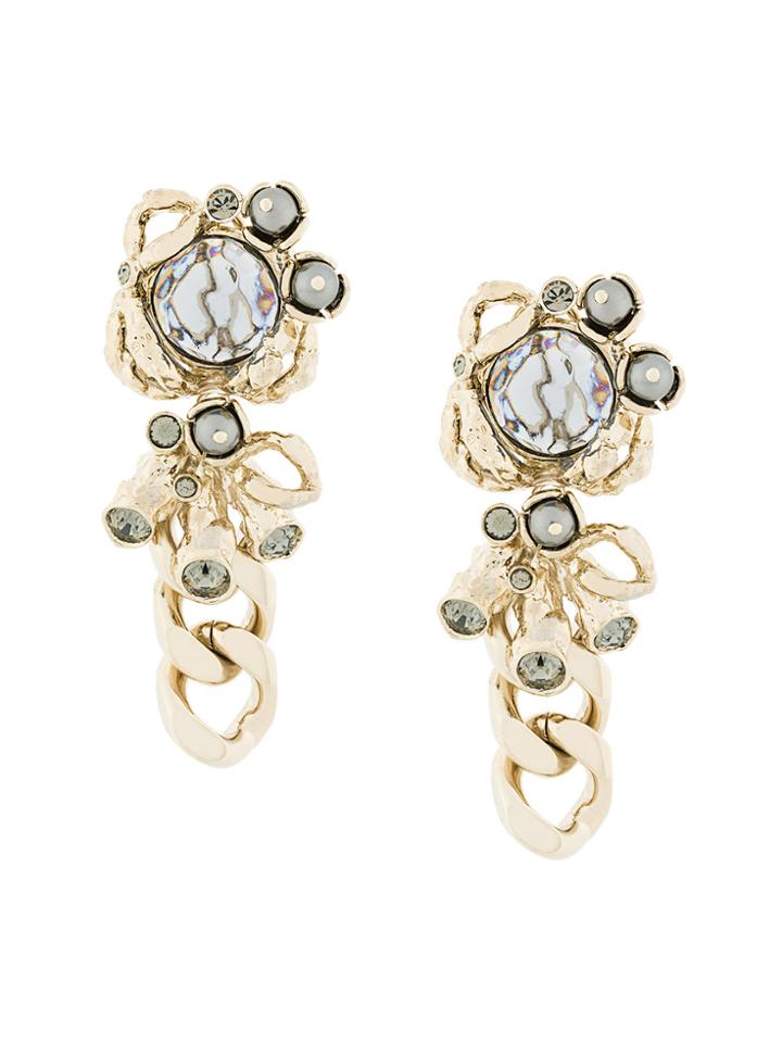 Koché Abstract Chain Drop Earrings - Metallic