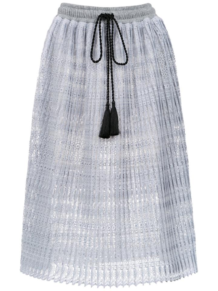 À La Garçonne Lace Midi Skirt - Grey