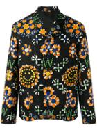 Walter Van Beirendonck Floral Embroidery Blazer, Men's, Size: 52, Black, Cotton/acrylic/polyamide/viscose