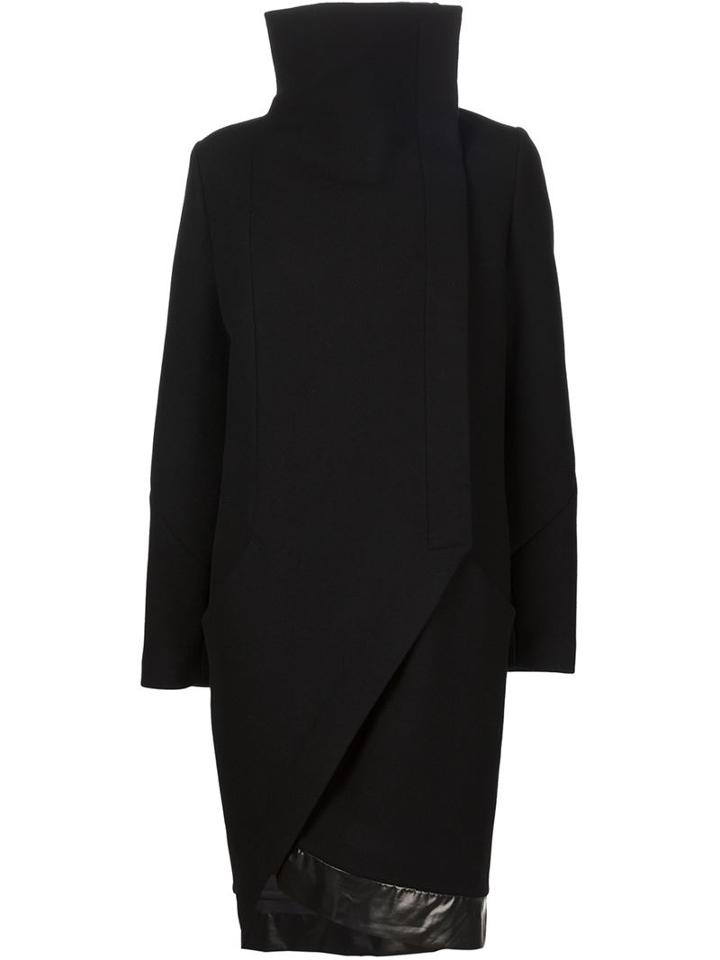 Ilaria Nistri Asymmetric Funnel Neck Coat