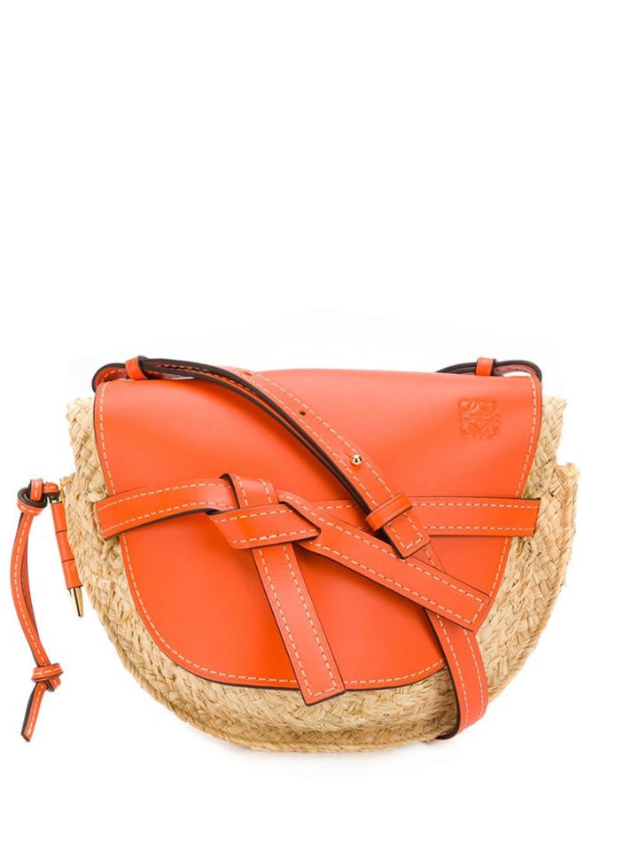 Loewe Raffia Cross Body Bag - Orange