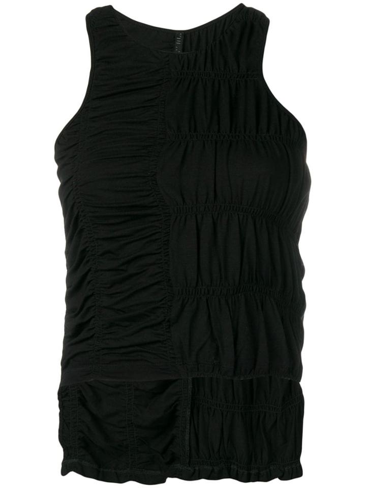 Unravel Project Ruched Detail Top - Black
