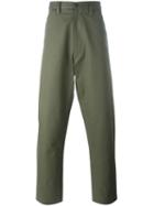 E. Tautz 'chore' Wide Leg Trousers, Men's, Size: 30, Green, Cotton