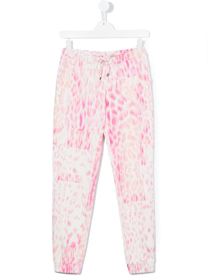 Roberto Cavalli Kids - Teen Animal Print Trousers - Kids - Cotton/spandex/elastane - 16 Yrs, Girl's, Pink/purple