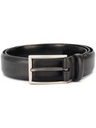 Lardini Silver-tone Buckle Belt, Men's, Size: 110, Black, Leather/brass