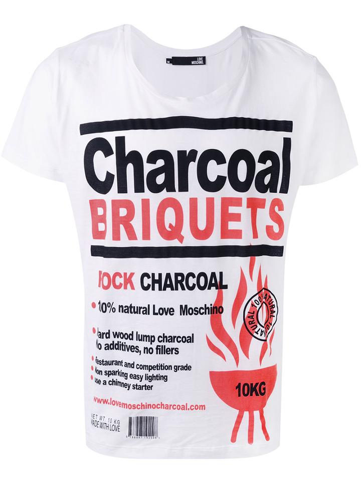 Love Moschino - Charcoal Print T-shirt - Men - Cotton - S, White, Cotton