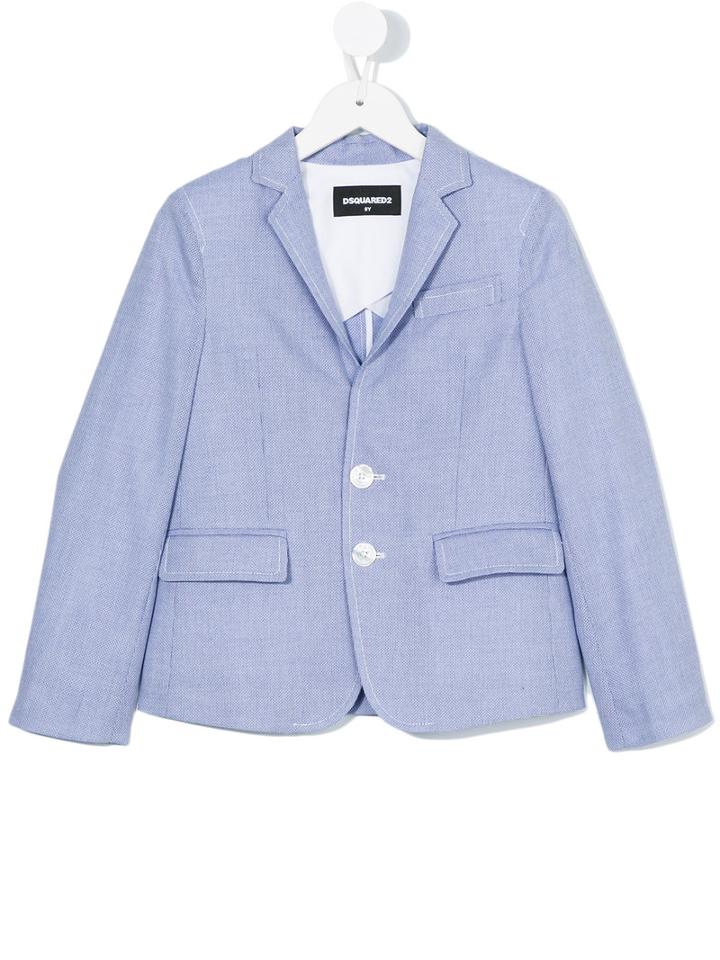 Dsquared2 Kids - Single Breasted Blazer - Kids - Cotton/polyester - 8 Yrs, Blue