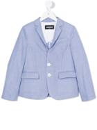 Dsquared2 Kids - Single Breasted Blazer - Kids - Cotton/polyester - 8 Yrs, Blue
