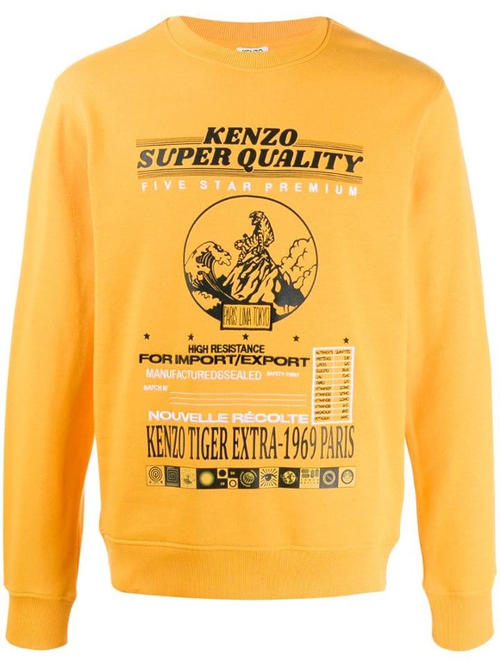 Kenzo Vintage Print Sweatshirt - Orange