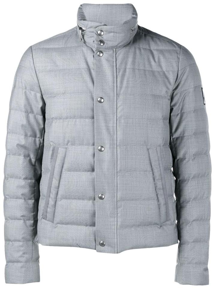 Moncler Gamme Bleu Quilted Wool Jacket, Men's, Size: 3, Grey, Feather Down/polyamide/wool
