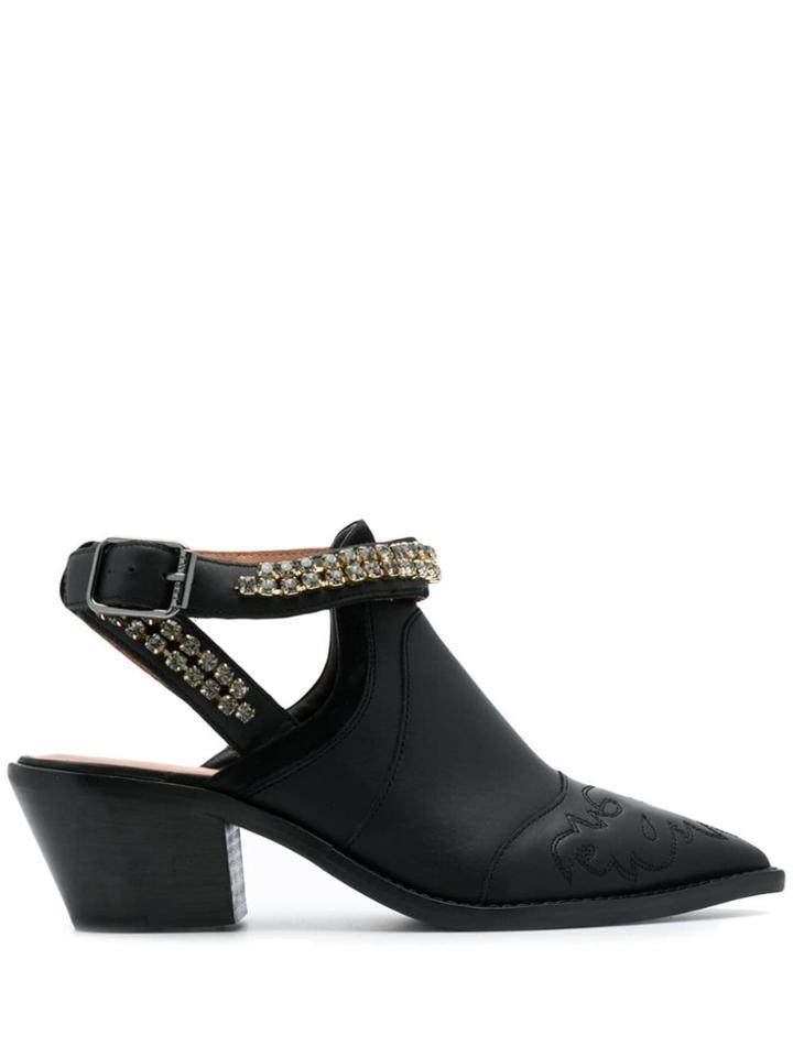 Twin-set Embellished Cut-out Boots - Black