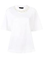 Simone Rocha Faux-pearl Embellished T-shirt - White