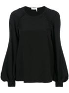 Chloé - Bell Sleeved Blouse - Women - Silk - 44, Black, Silk