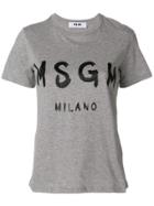 Msgm Logo Graphic Printed T-shirt - Grey