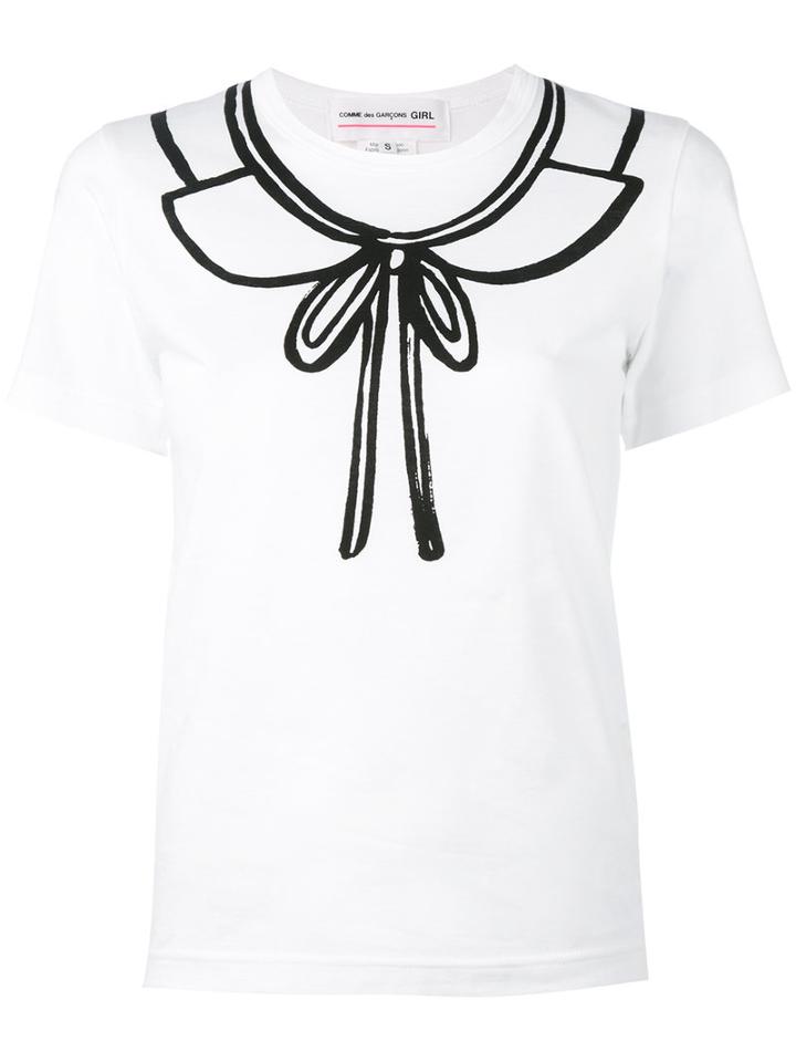 Comme Des Garçons Girl - Bow Print T-shirt - Women - Cotton - S, White, Cotton