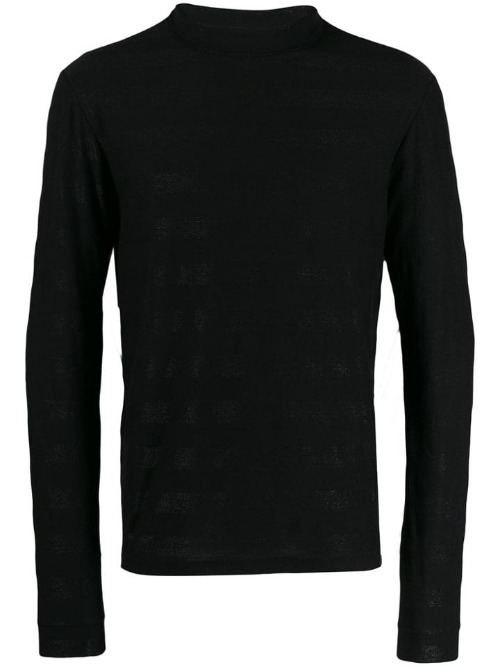 Saint Laurent Glittered Turtle-neck Sweater - Black