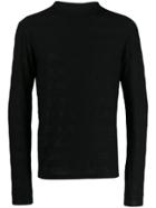 Saint Laurent Glittered Turtle-neck Sweater - Black