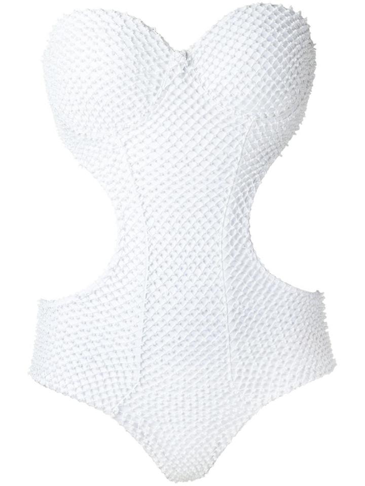 Amir Slama Panelled Swimsuit - White